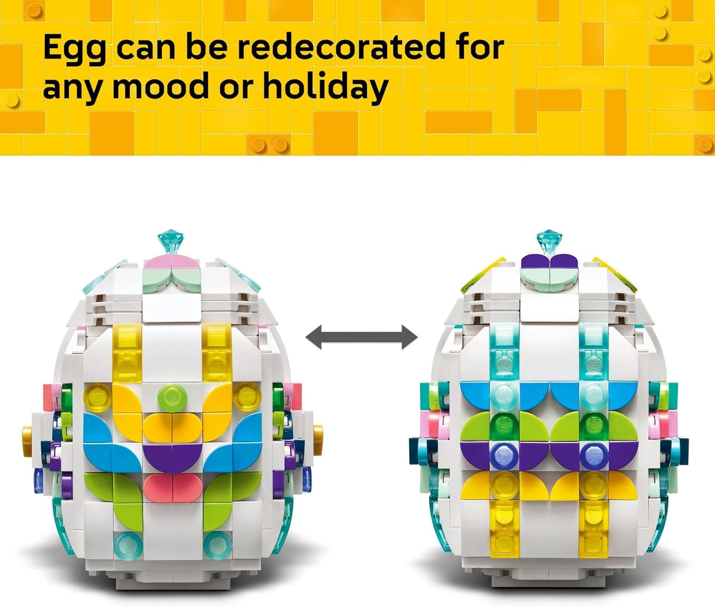 LEGO Juguete decorativo de construcción de huevos de Pascua para niñas y niños, actividad artesanal de primavera para niños a partir de 8 años, relleno de cesta o idea de regalo para Pascua, 40816