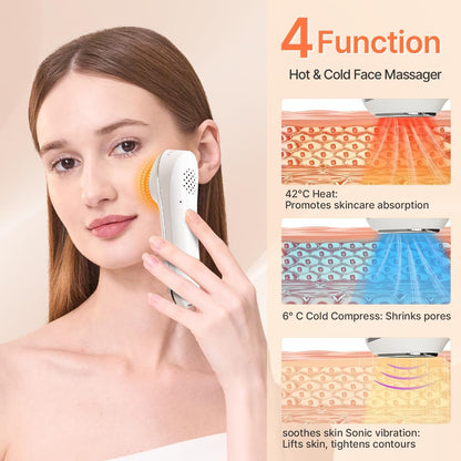 TOUCHBeauty Masajeador facial caliente y frío, dispositivo de vibra...