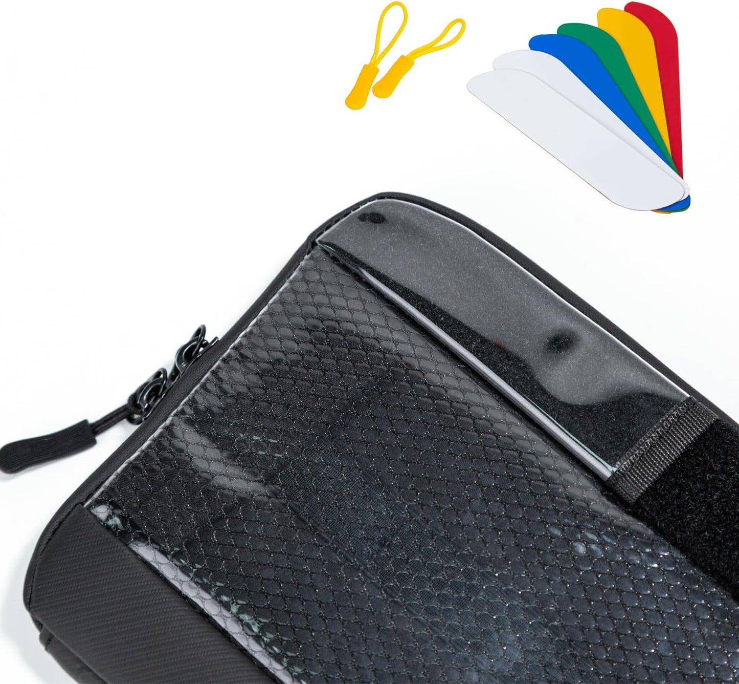 OPENMOON Bolsa translúcida para accesorios de cámara y electrónica de almacenamiento, organizador de cables, accesorios de engranaje, artículos esenciales para cámara de viaje, versión M delgada