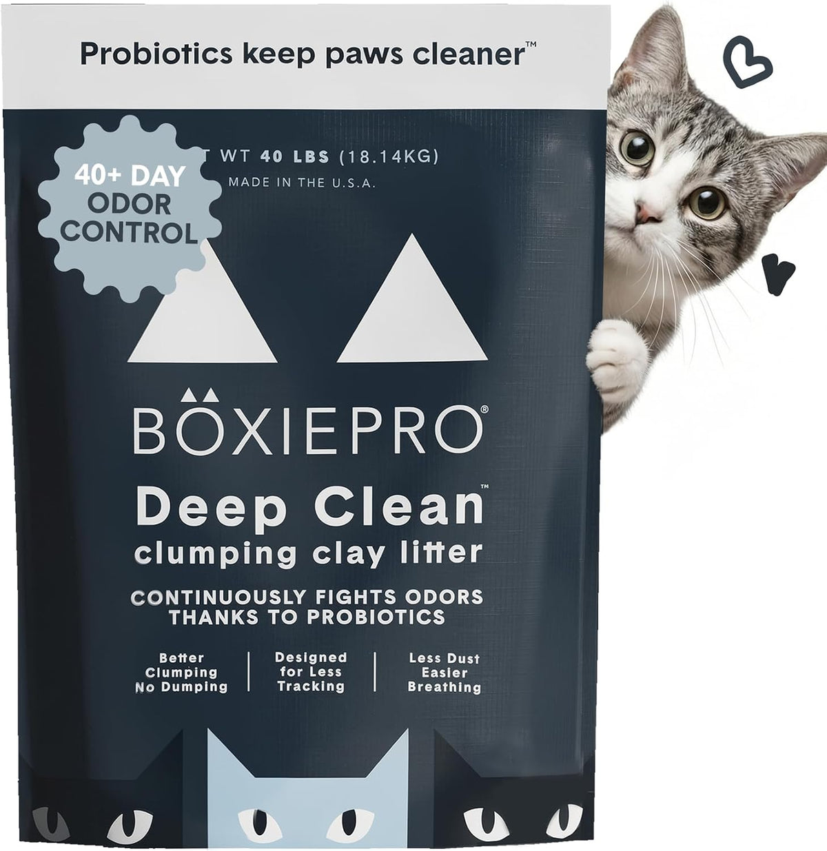 Boxie - Arena probiótica aglutinante para gatos, control de olores...