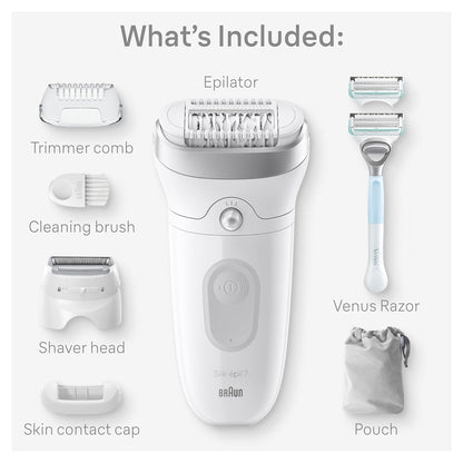 Braun Depiladora Silk-épil 7, húmeda y seca, cabeza ancha, incluye...