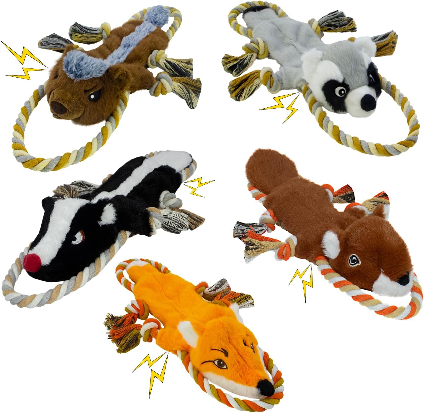 MAOOOOB Juguetes chirriantes para perros, sin relleno, paquete de 5...
