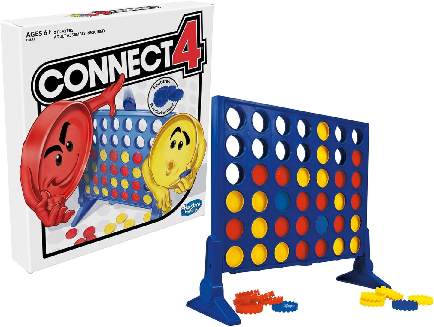 Hasbro Gaming Conecta 4 Juego de mesa de estrategia para edades de 6 años en adelante (exclusivo de Amazon)