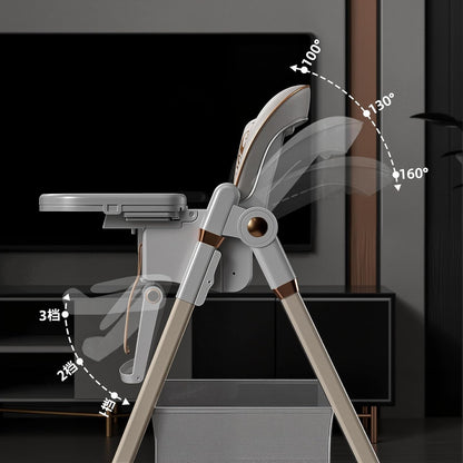 SmartEdge Silla alta para bebé 3 en 1 con ruedas, sillas altas pleg...