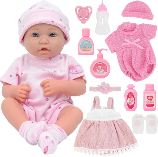 UNICORN ELEMENT Muñeca de bebé de 14 pulgadas con juego de accesori...