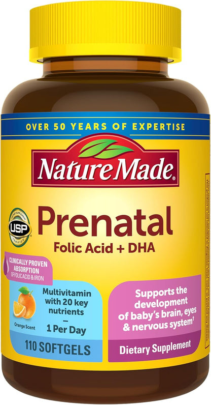 Nature Made Prenatal con ácido fólico + DHA, suplemento vitamínico...