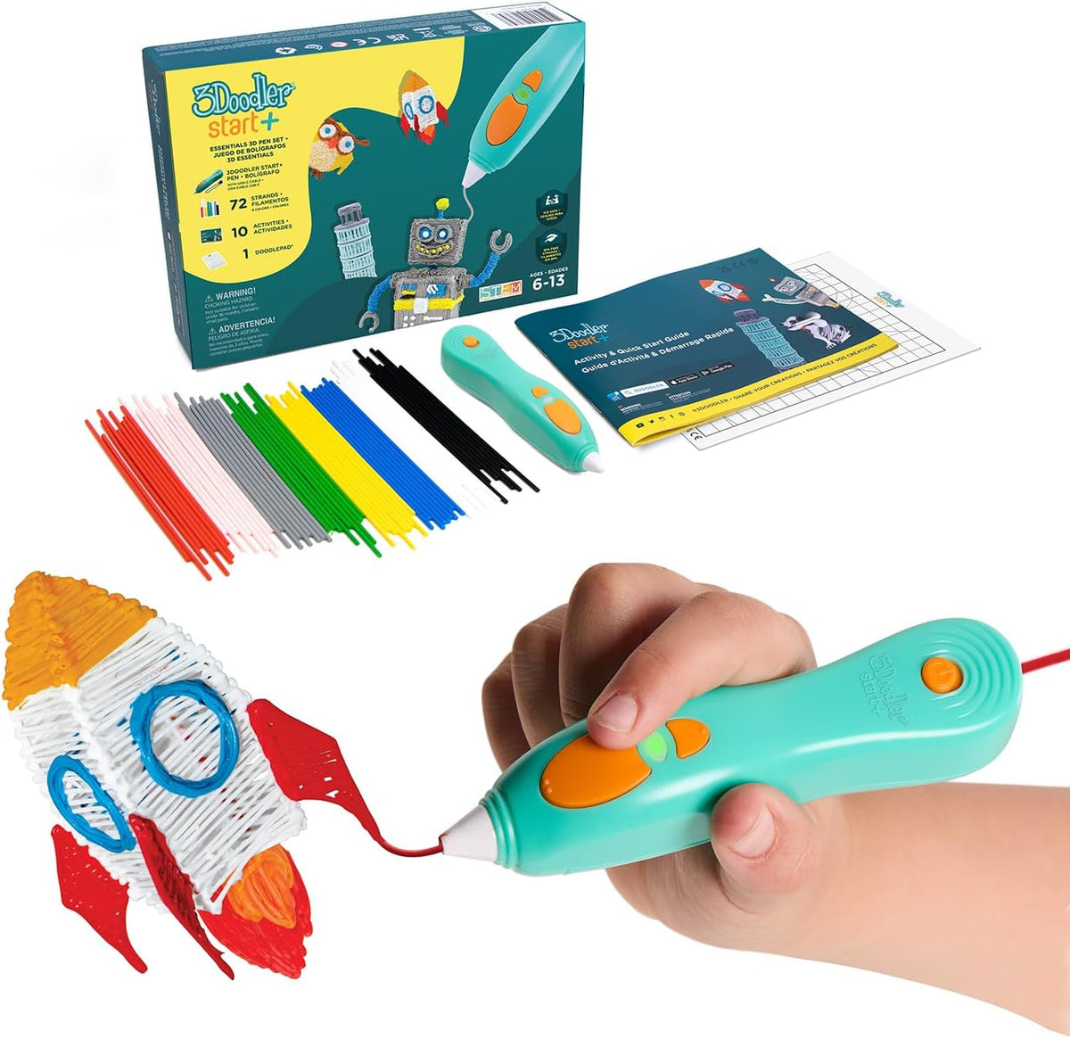 3Doodler Start+ Essentials - Juego de bolígrafos 3D para niños, fác...