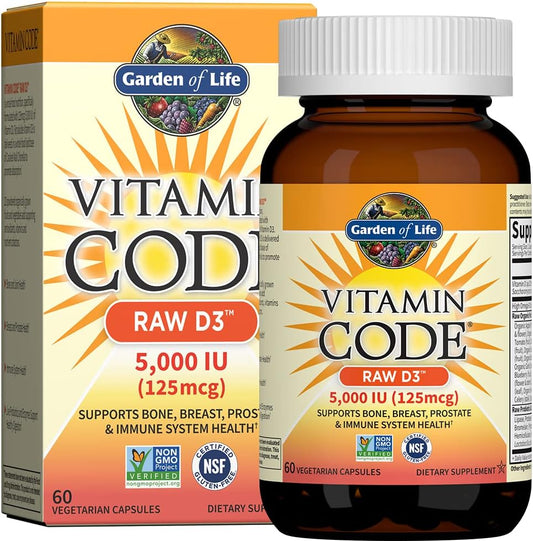 Garden of Life Vitamina D3 5000 IU, suplementos de alimentos integr...