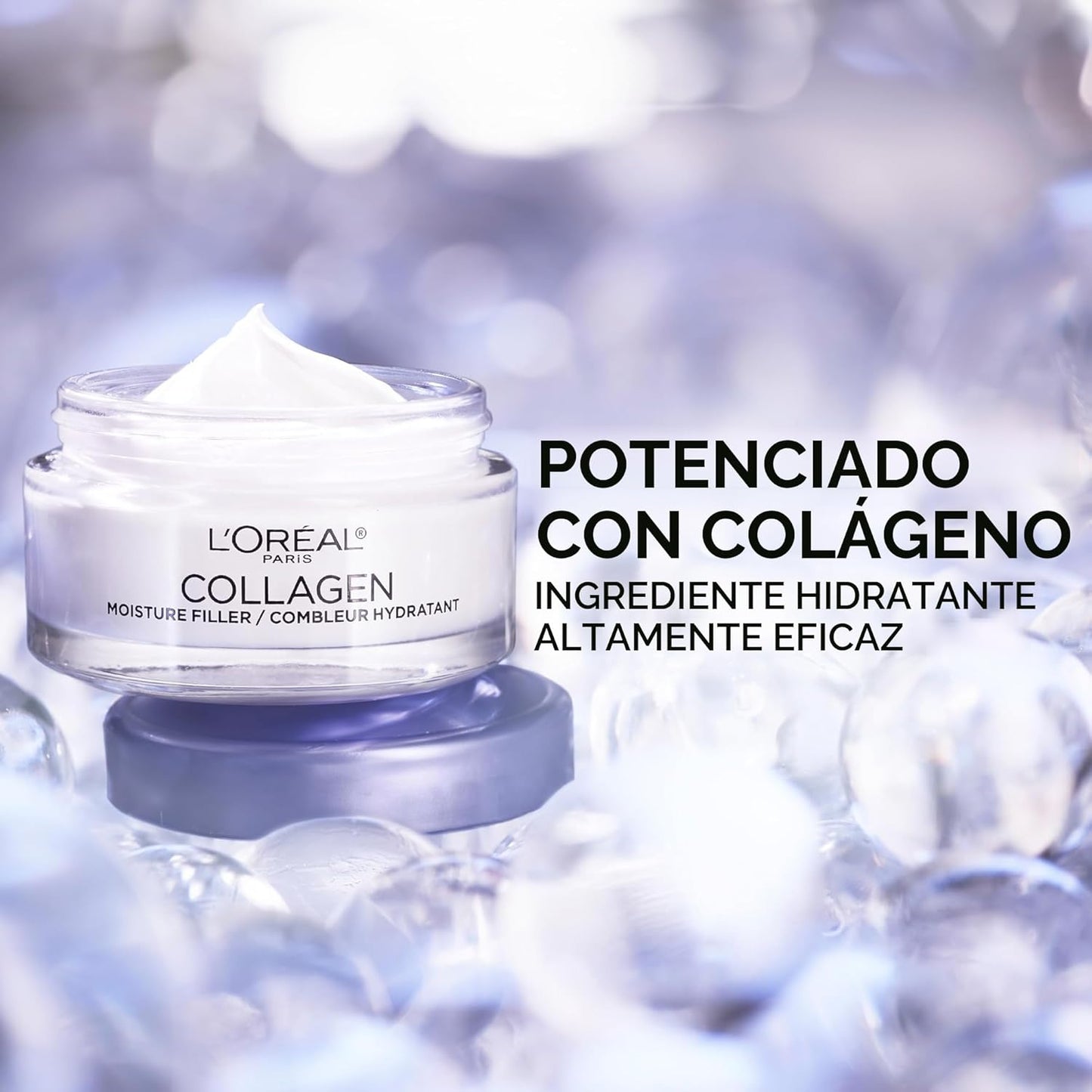 L'Oreal Paris Crema facial con relleno de humedad de colágeno,...