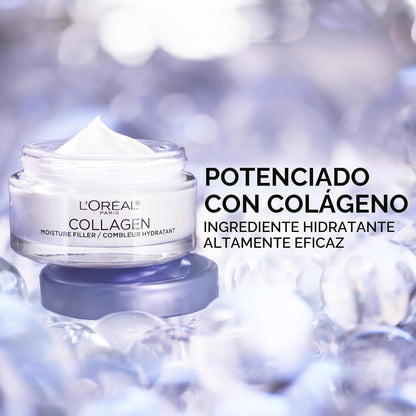 L'Oreal Paris Crema facial con relleno de humedad de colágeno,...