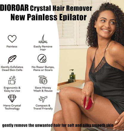 DIOROAR Borrador de pelo de cristal, eliminador de pelo de cristal,...