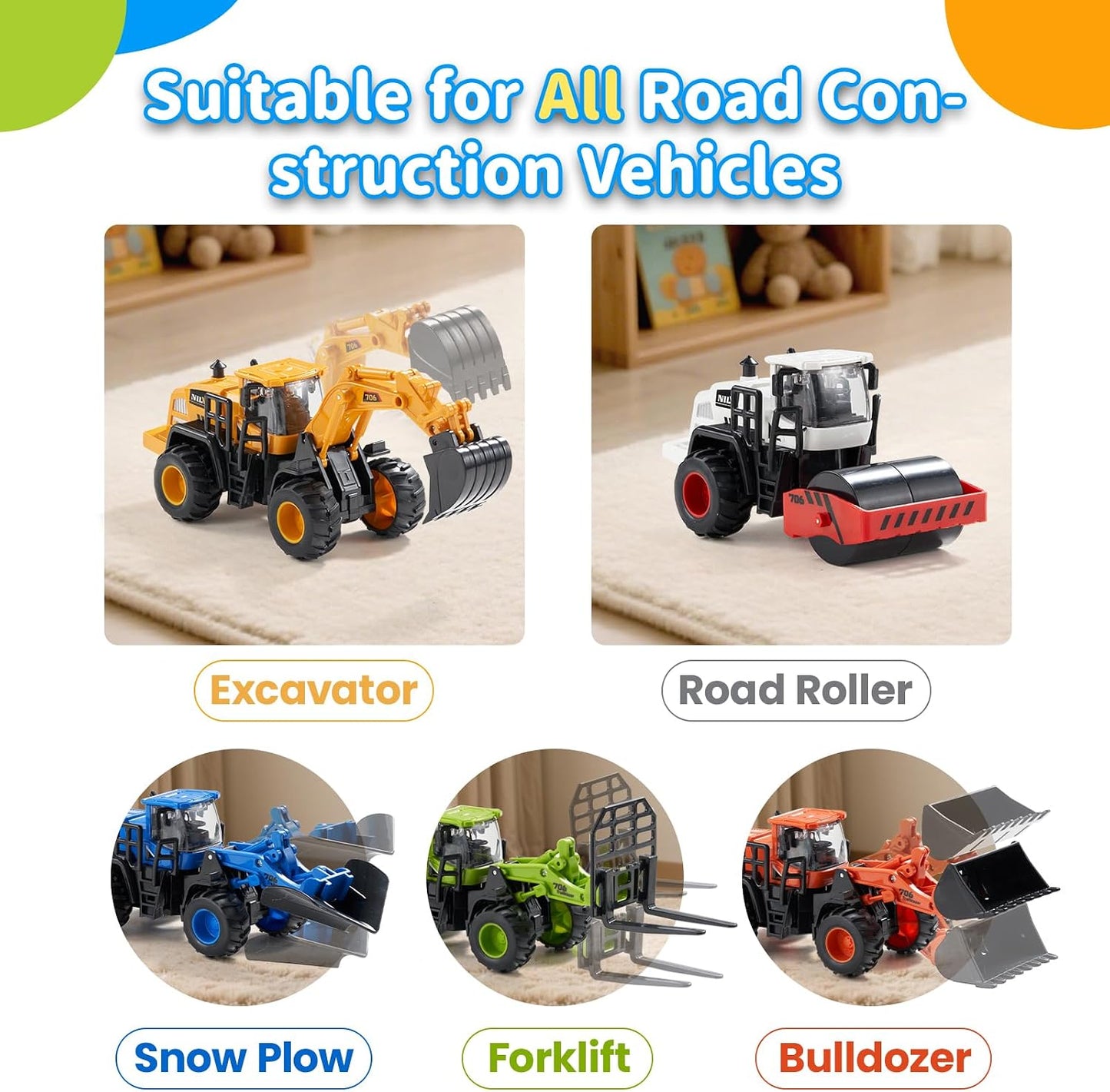 Dimoarch Juguetes de camiones de construcción para niños pequeños |...