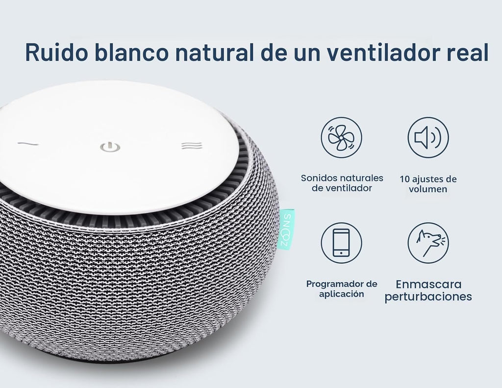 Máquina de Sonido de Ruido Blanco Inteligente SNOOZ - Ventilador Re...