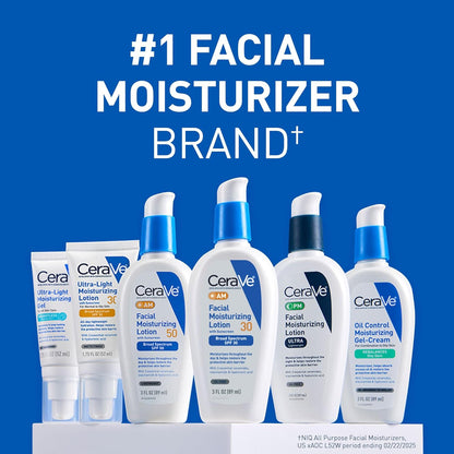 CeraVe AM Loción hidratante facial con SPF 30, hidratante facial si...