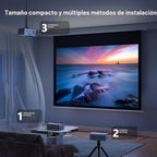 TMY Mini proyector, proyector Bluetooth mejorado con pantalla, proy...