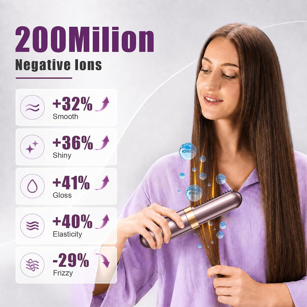 Go Brush Pro 2026, cepillo alisador de cabello inalámbrico, iónico...