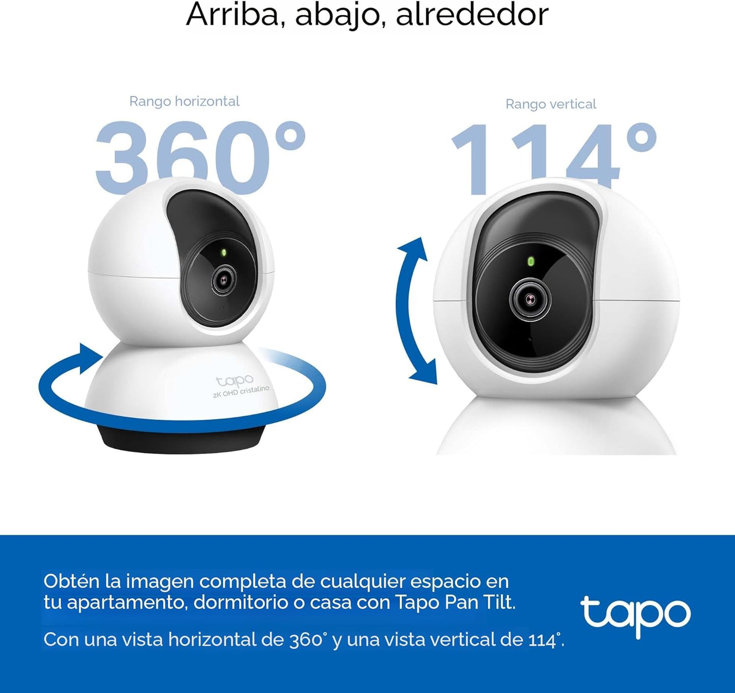 TP-Link Tapo - Cámara de seguridad Pan\/Tilt de 2K QHD para cámara...