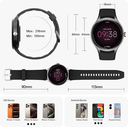 Woneligo Reloj inteligente para hombre, AMOLED de 1.57 pulgadas, pa...