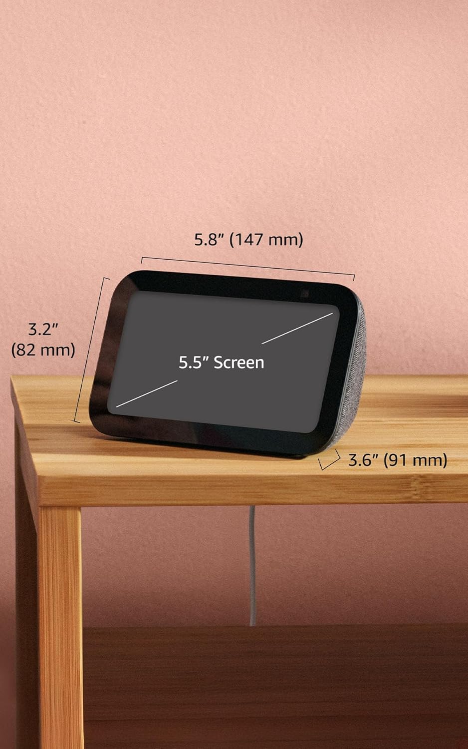 Amazon Echo Show, Pantalla inteligente con 2x bajo y sonido claro,...