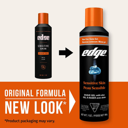 Edge Gel de afeitado para hombres, piel sensible con aloe, (paquete...