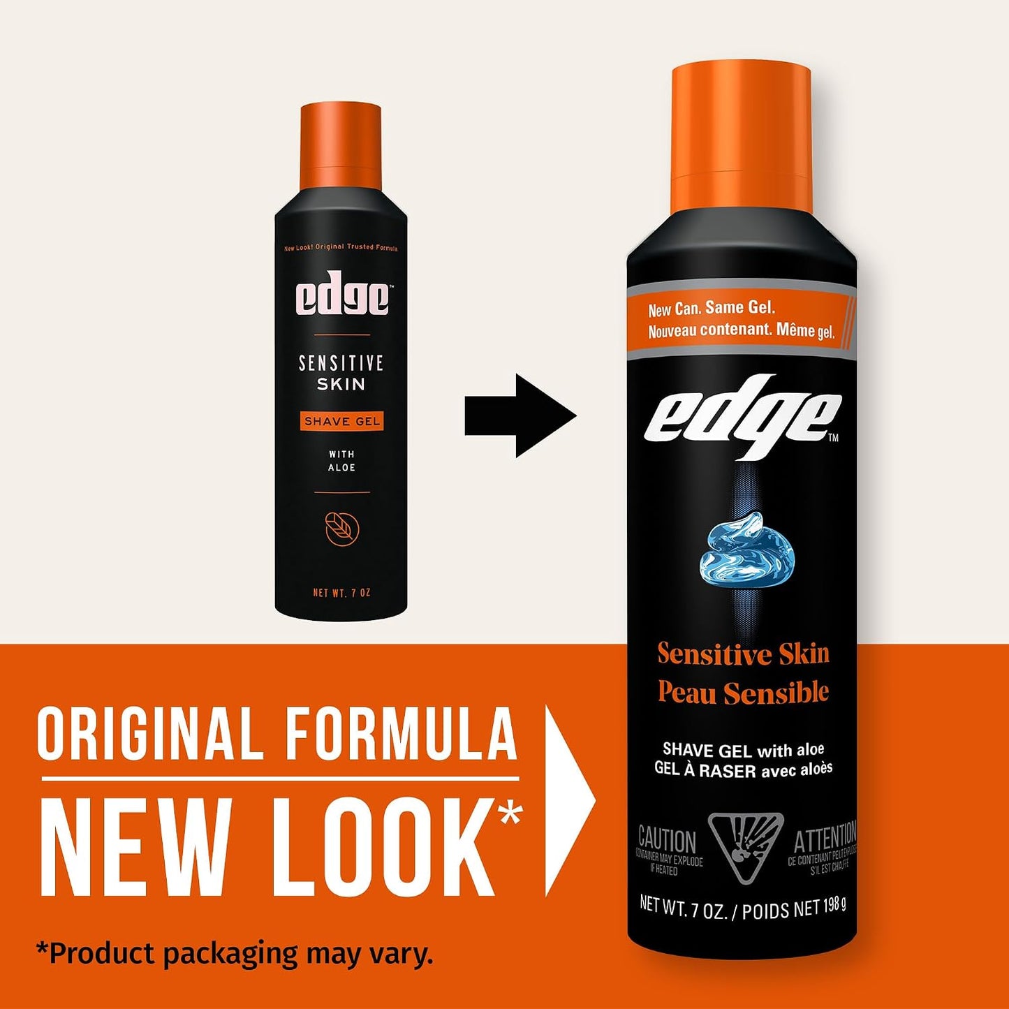 Edge Gel de afeitado para hombres, piel sensible con aloe, (paquete...
