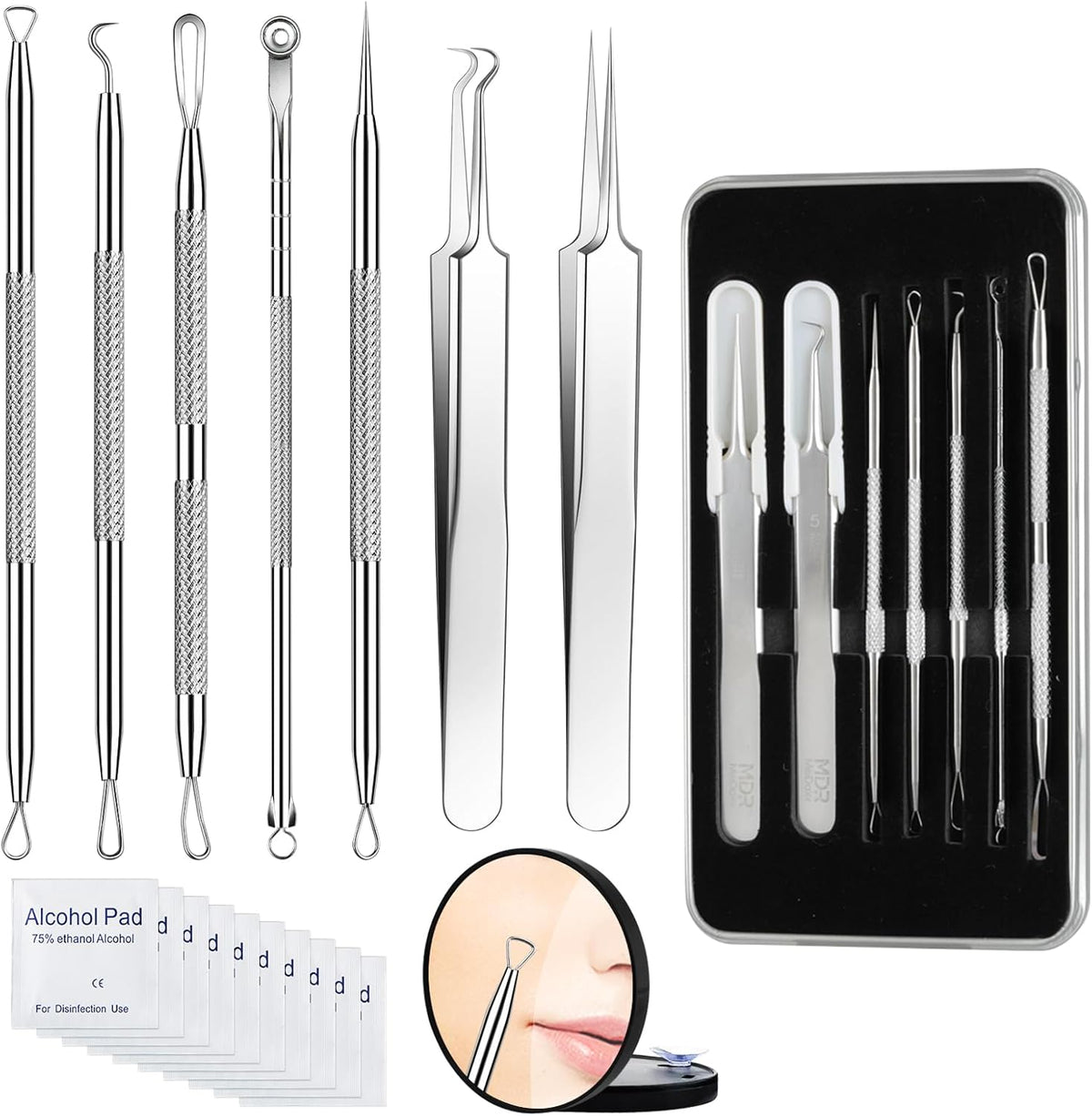 Meidaier Kit de eliminación de puntos negros, extractor de comedona...