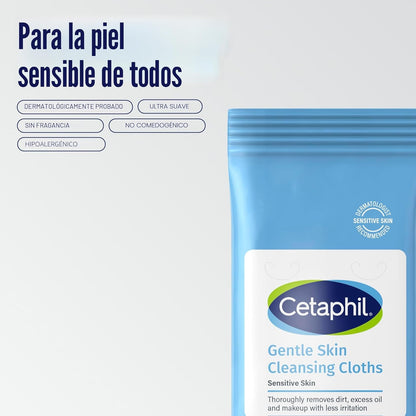 Cetaphil Toallitas faciales y corporales, paños de limpieza suaves...