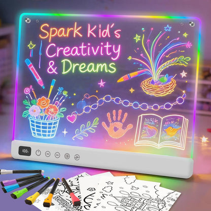 Lumiboard Tablero de dibujo LED con 13 efectos de luz, 16 pulgadas,...