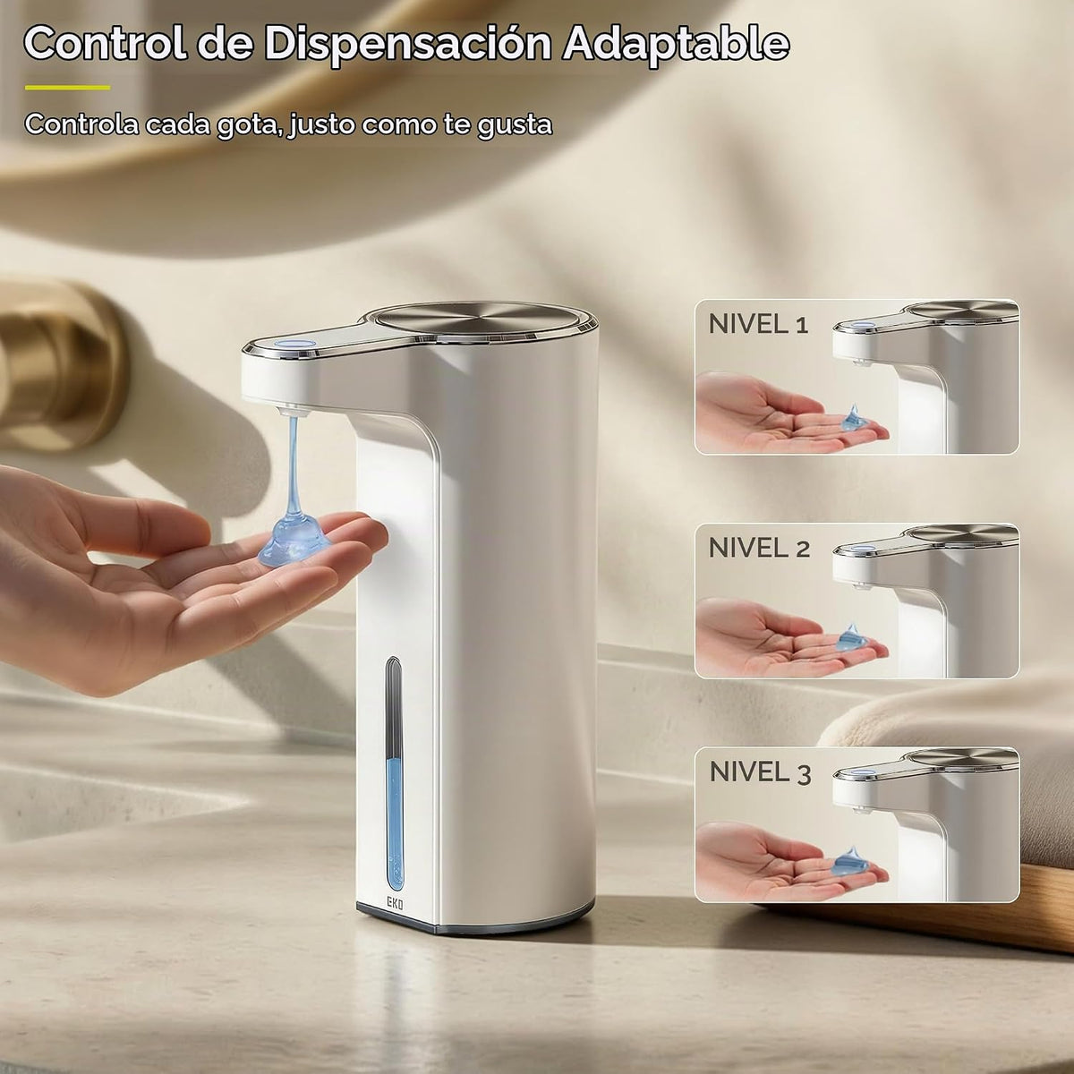 EKO Dispensador de jabón automático sin contacto Aroma para baño y...