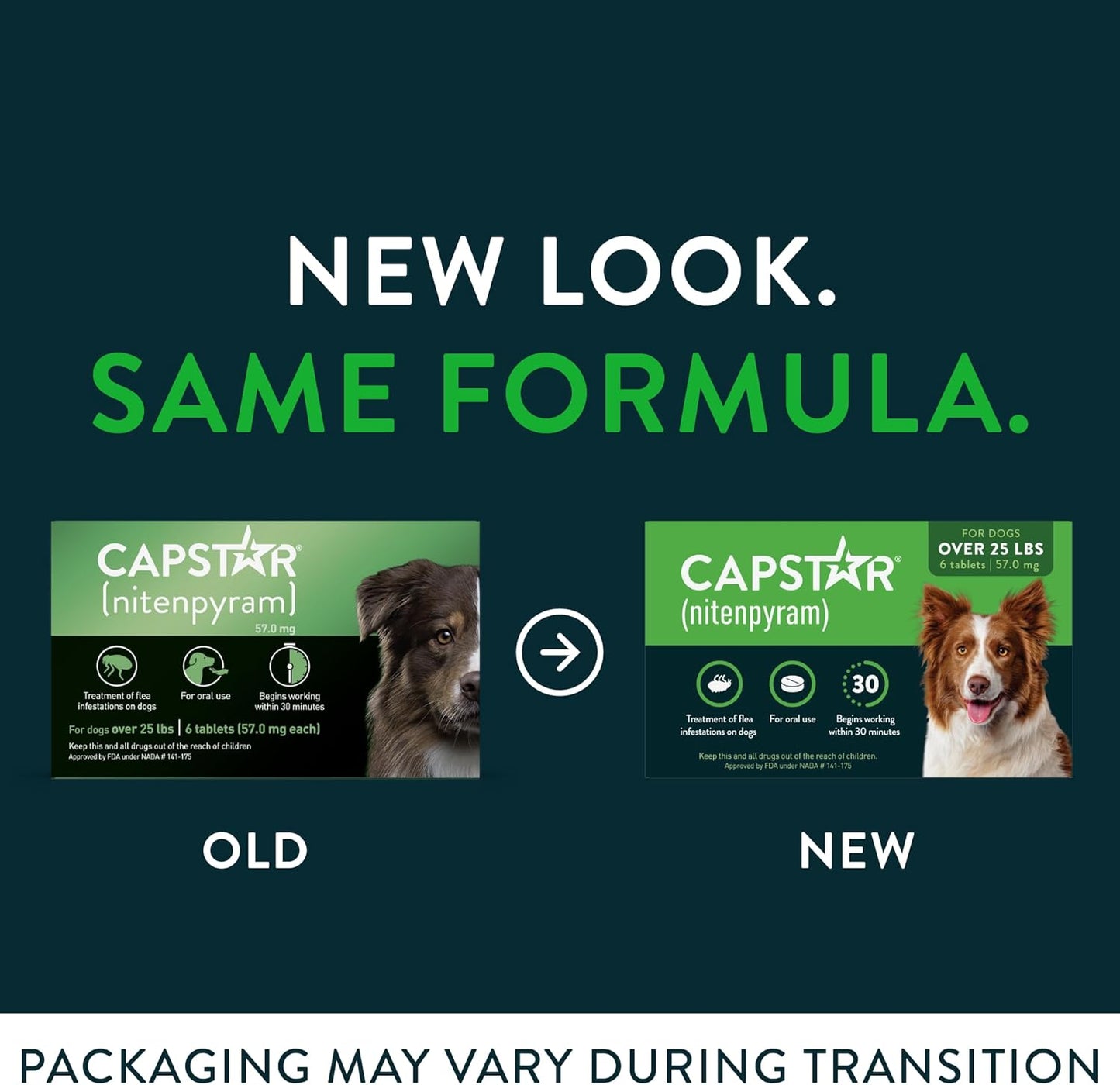 Novartis Capstar Verde para perros de más de 25 libras - 6 tabletas