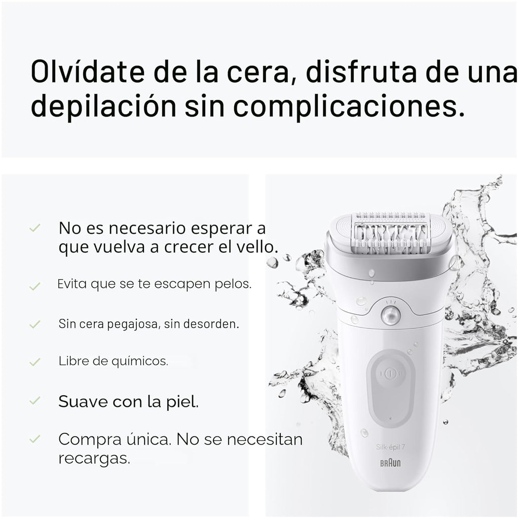 Braun Depiladora Silk-épil 7, dispositivo de depilación, afeitadora...