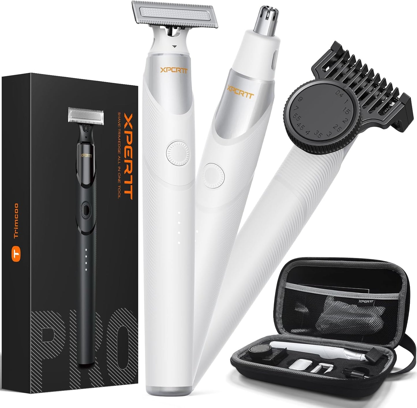Trimcoo Nuevo Kit Eléctrico de Recortador de Barba y Pelo de Nariz...