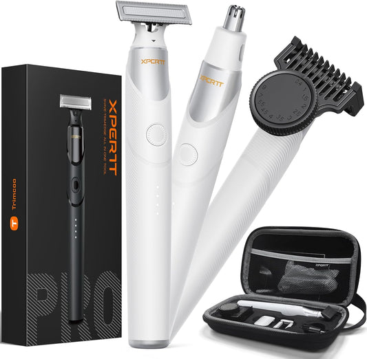 Trimcoo Nuevo Kit Eléctrico de Recortador de Barba y Pelo de Nariz...