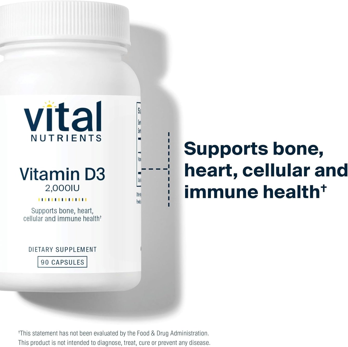 Vital Nutrients Vitamina D3 | 2000 UI | Suplemento de vitamina D pa...