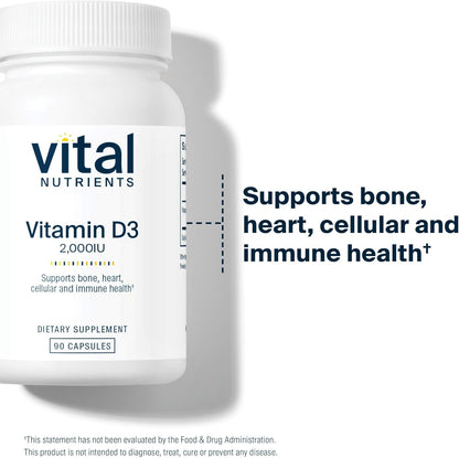 Vital Nutrients Vitamina D3 | 2000 UI | Suplemento de vitamina D pa...