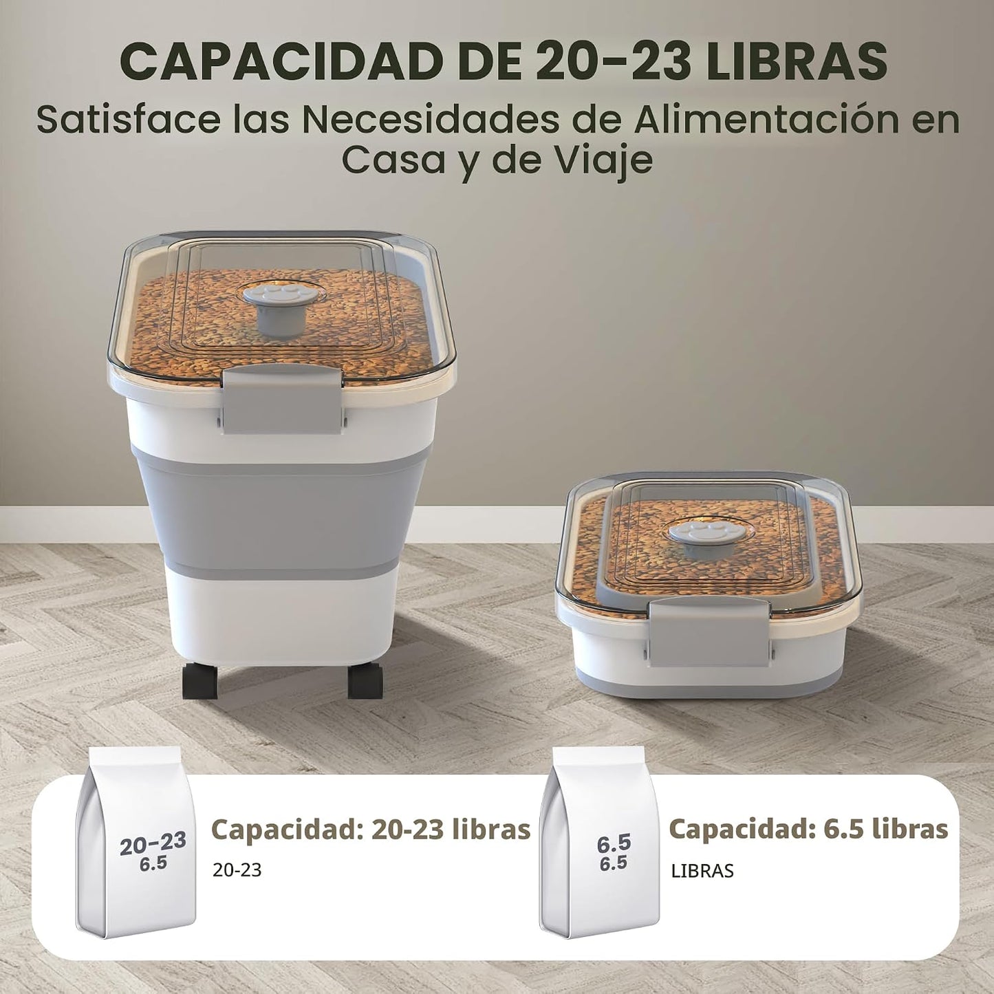 DDMOMMY Contenedor de almacenamiento de alimentos para perros de 20...