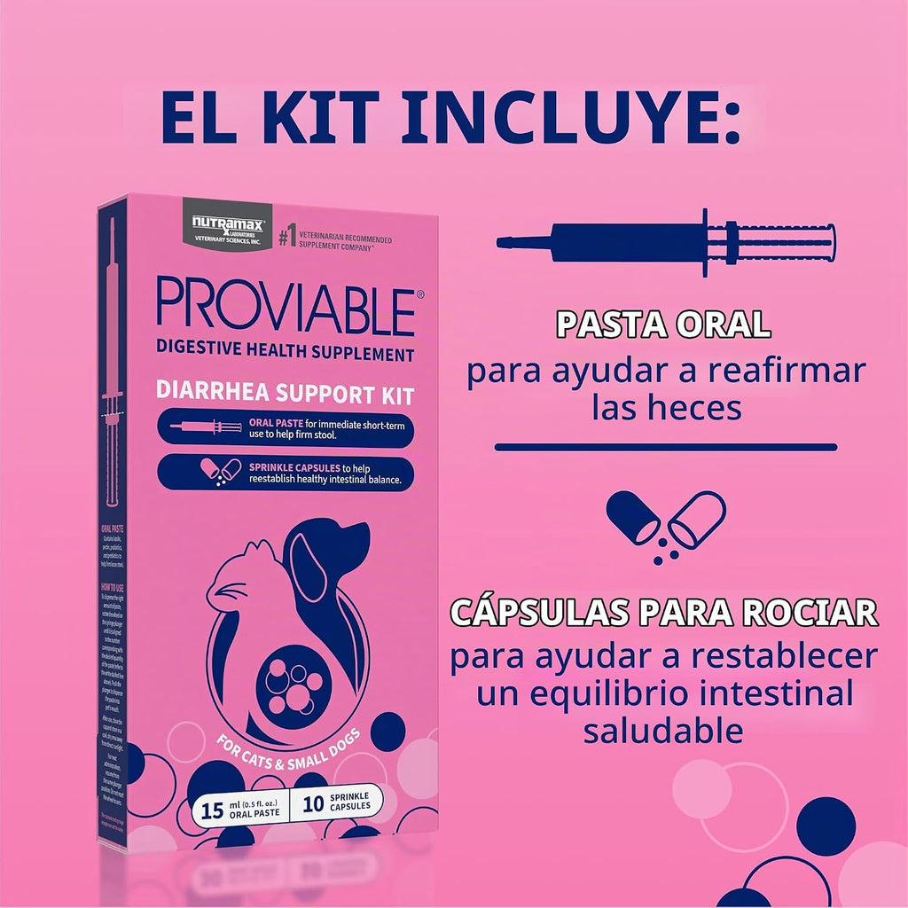 Nutramax Probióticos proviables para perros y gatos pequeños, kit d...