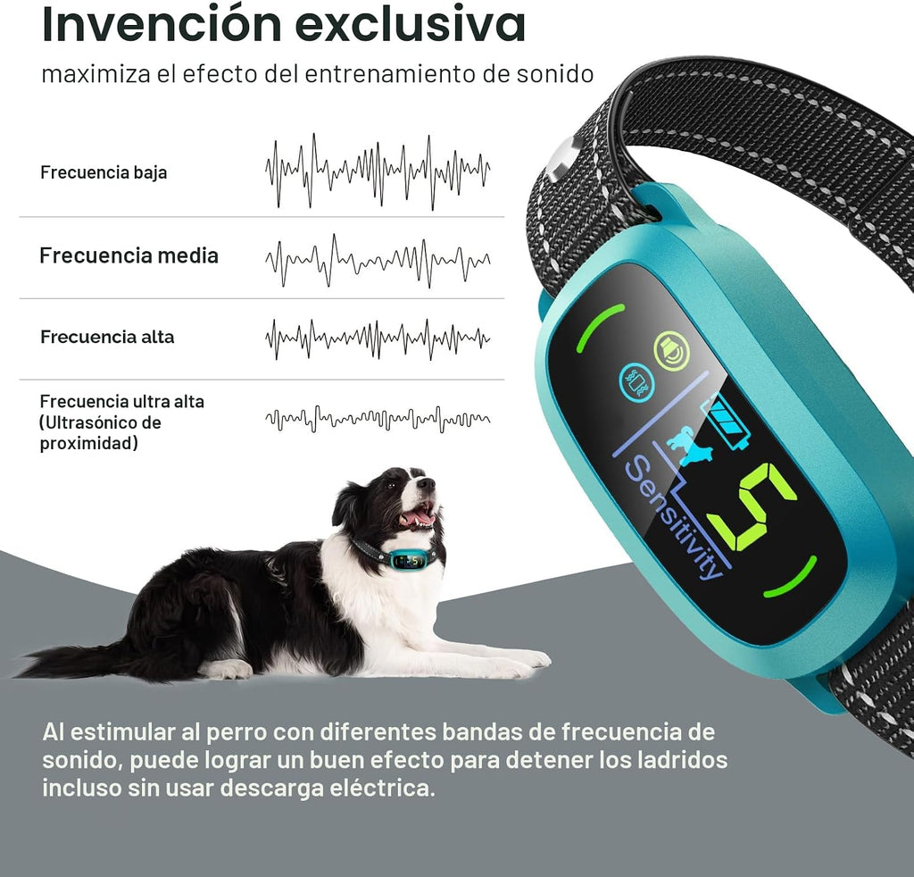 FAFAFROG Collar antiladridos de perro, collar inteligente recargabl...