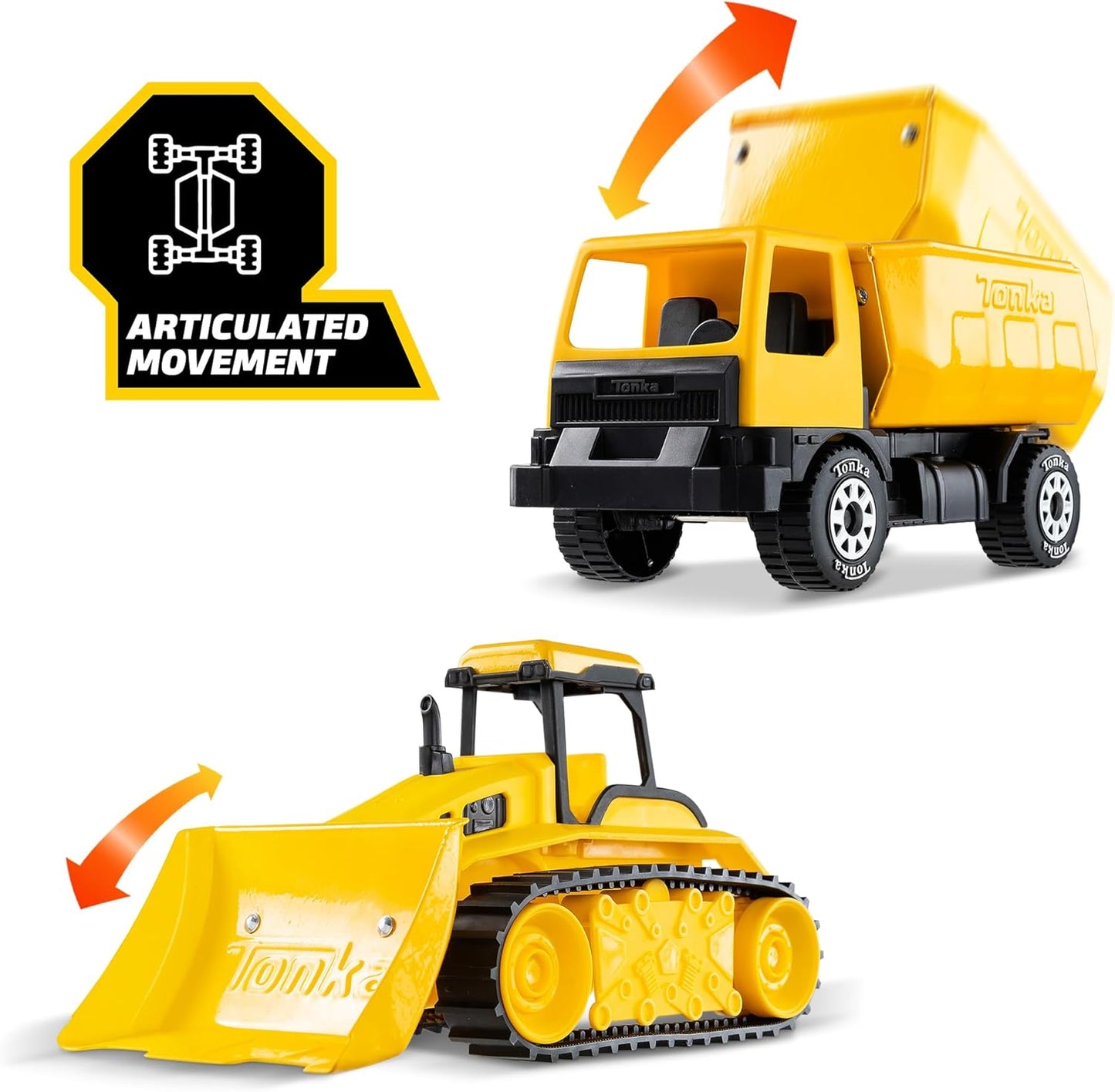 Tonka - Steel Classics Giga Series - Camión volquete y bulldozer, p...