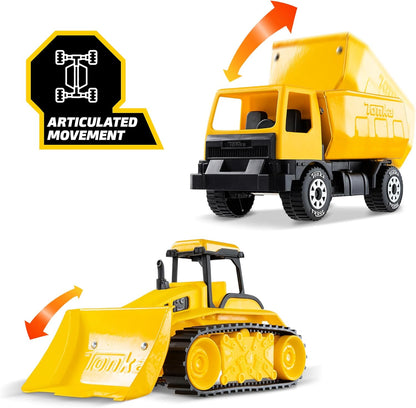 Tonka - Steel Classics Giga Series - Camión volquete y bulldozer, p...