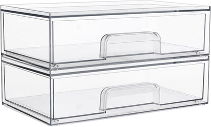 Vtopmart Cajones de almacenamiento apilables transparentes de 12.1...