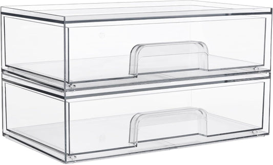 Vtopmart Cajones de almacenamiento apilables transparentes de 12.1...