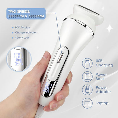 Afeitadoras eléctricas para mujer, kit de depilación 7 en 1 con dep...