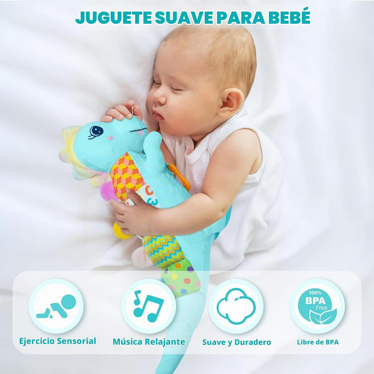 Juguetes Musicales de Peluche de Dinosaurio Bebé para 0-3-6-9-12 Me...