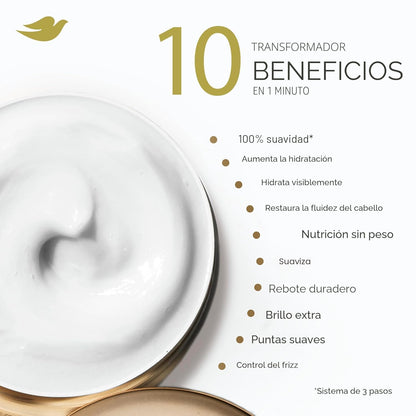Dove Mascarilla Hidratante con Ácido Hialurónico para Cabello Seco...