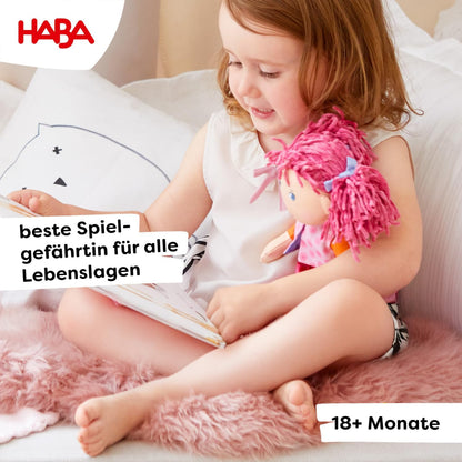 HABA Lilli-Lou Muñeca Blanda de 12 Pulgadas con Cabello Rosa en Col...