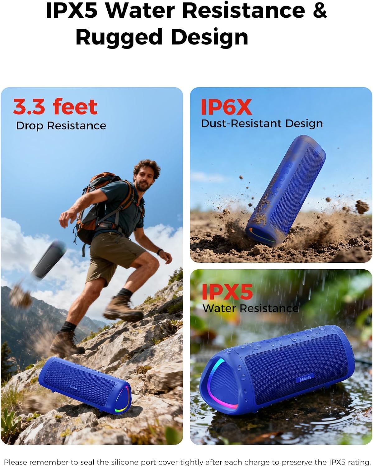 BolaButty Altavoz Bluetooth con sonido HD, inalámbrico portátil, IP...