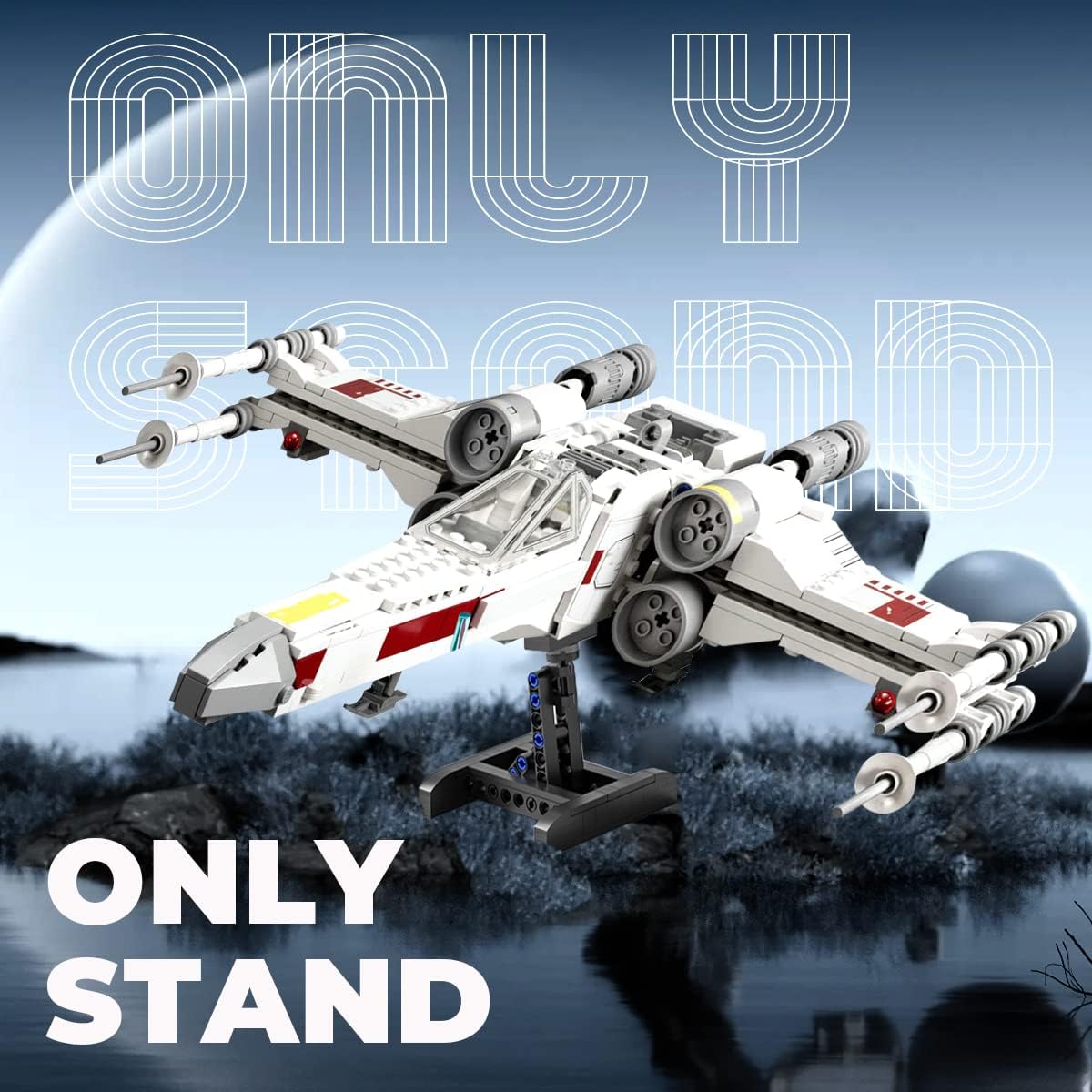 Soporte de exhibición para Lego X Wing (paquete de 2), soporte mejorado para Lego N-1, TIE Bomber, Fighter 75301 75325 75347 75333 75346 60226, regalo para niños y fanáticos (52 piezas)