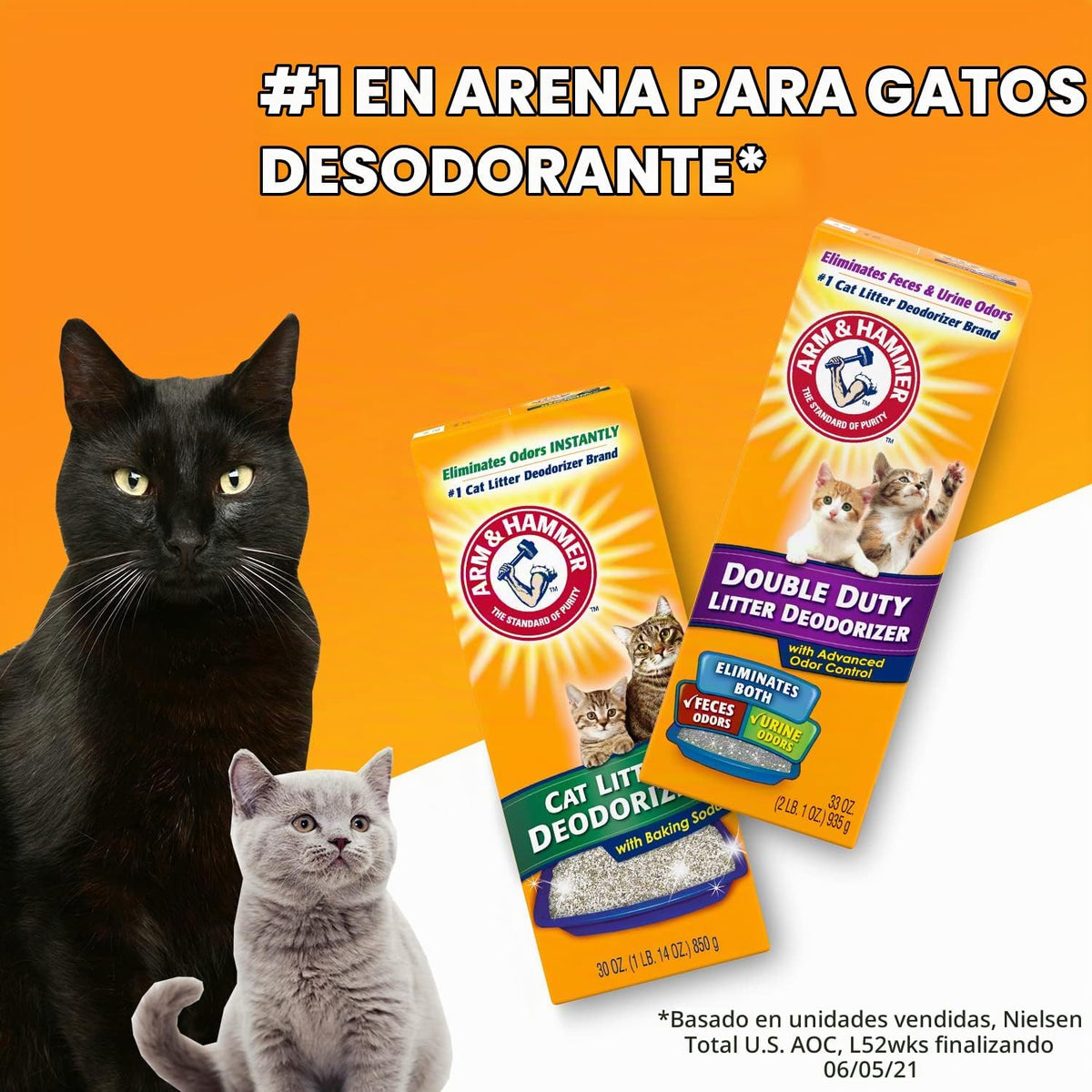ARM &amp; HAMMER Desodorizador de arena para gatos Double Duty, 30...