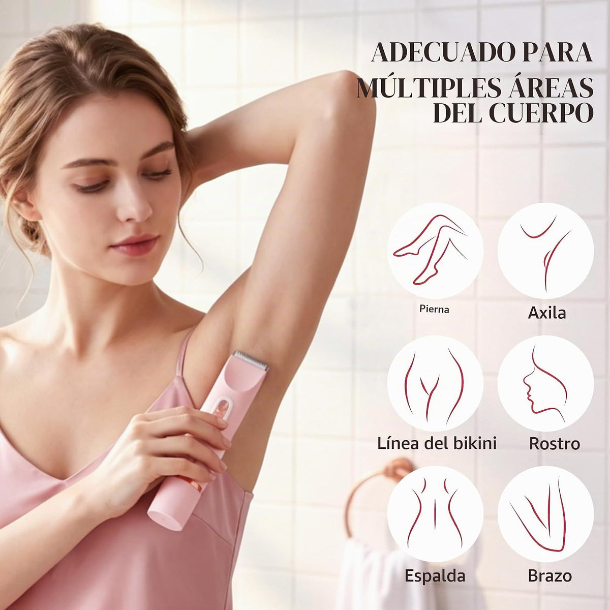 Lizzton Recortadora de bikini 2 en 1 para mujer, maquinilla de afei...